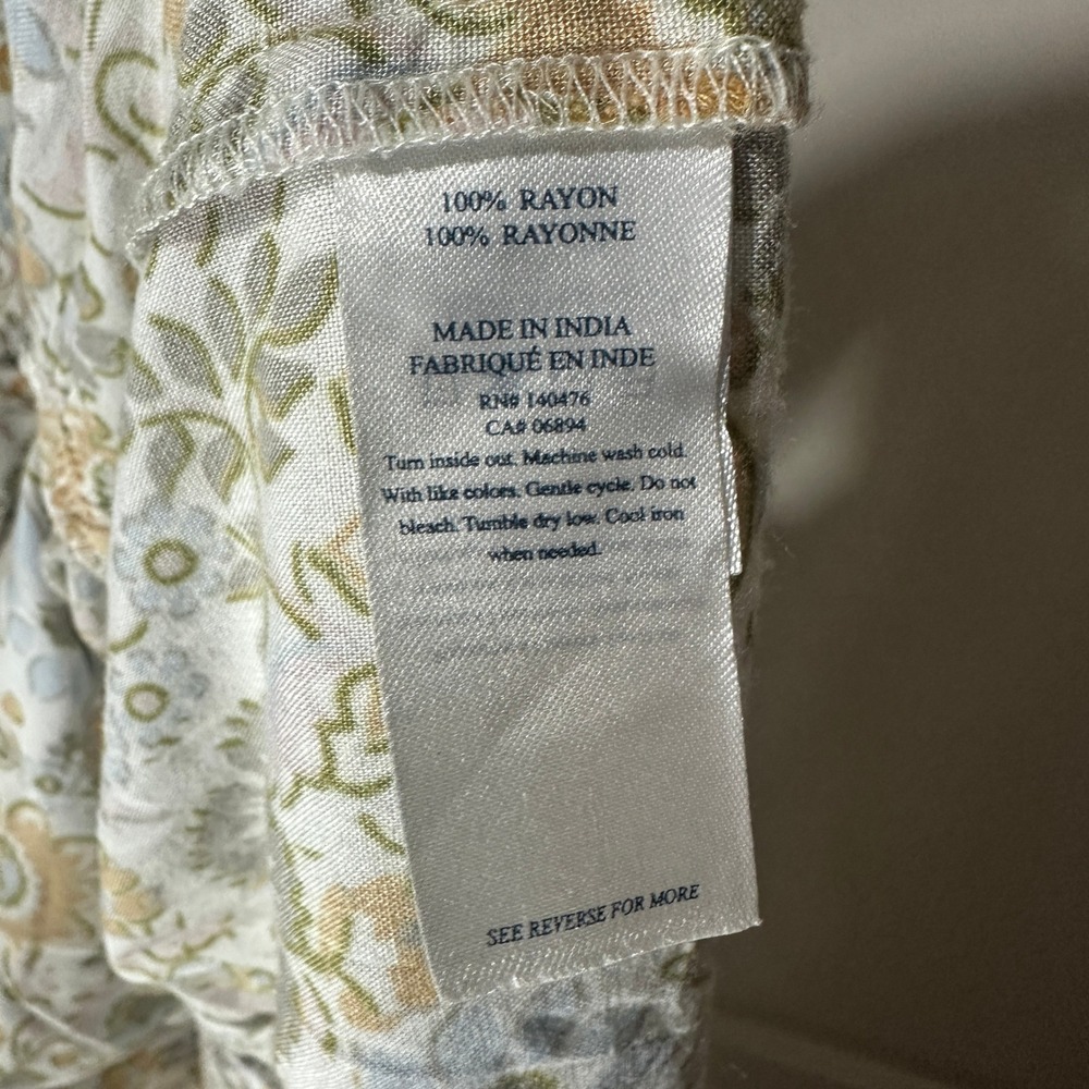 Faherty Carmen Floral Print Wrap Midi Dress Ruffle Short Sleeve Hi Low Small - Picture 5 of 7